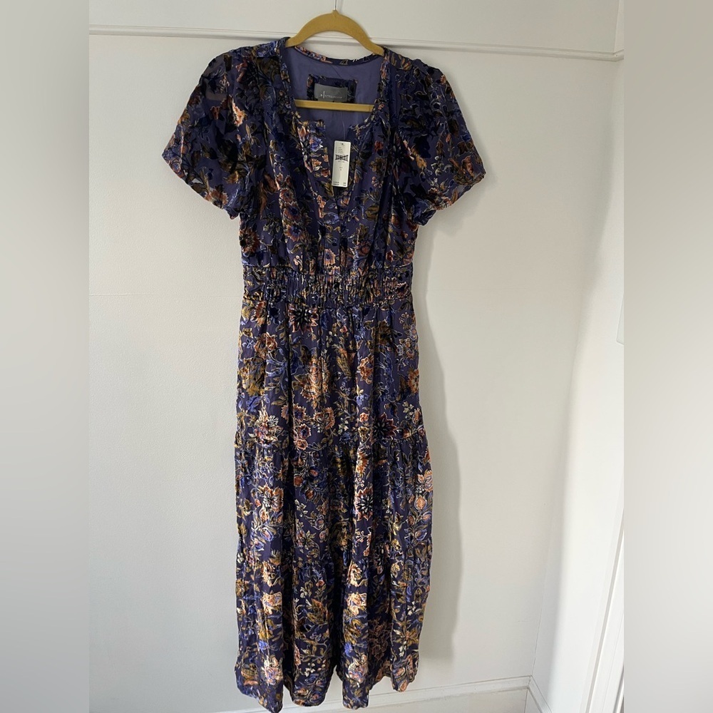 Anthropologie - The Somerset Burn-out Velvet Maxi Dress Size Small NWT In - Picture 8 of 13